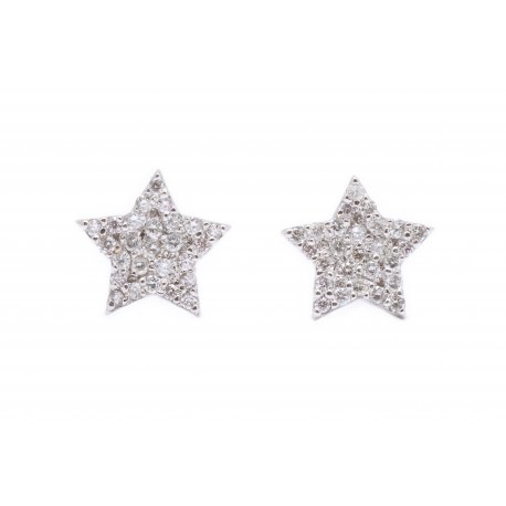 Pendientes Estrella Oro Blanco